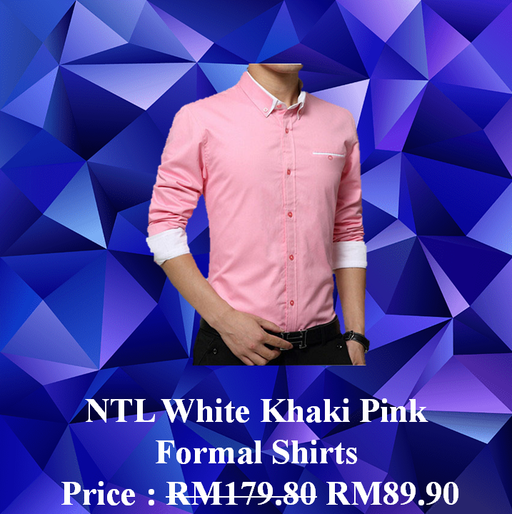 NTL White Khaki Pink Formal Shirts