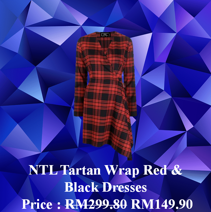 NTL Tartan Wrap Red & Black Dresses