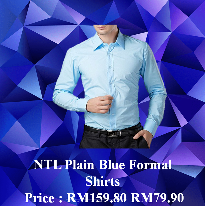 NTL Plain Blue Formal Shirts