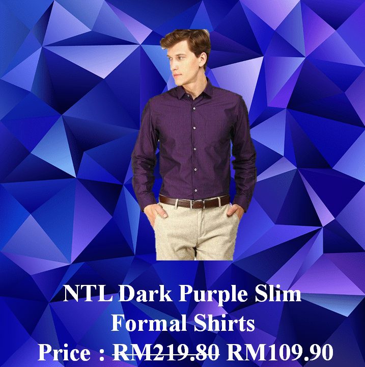 NTL Dark Purple Slim Formal Shirts