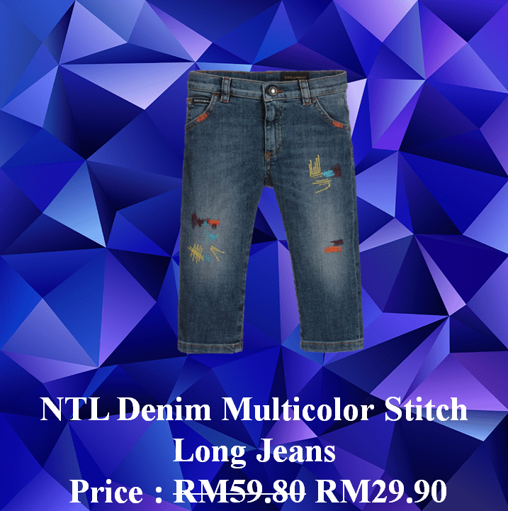 NTL Denim Multicolor Stitch Long Jeans