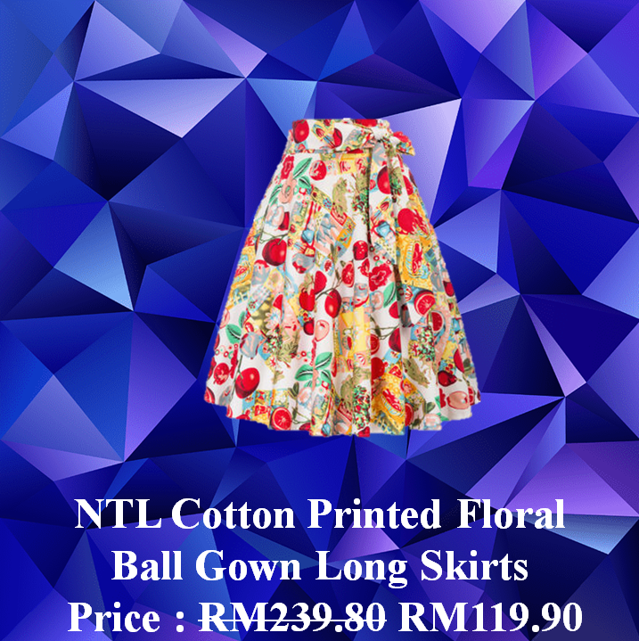 NTL Cotton Printed Floral Ball Gown Long Skirts